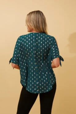 COLD SHOULDER FOIL PRINT BLOUSE -Femme Connection Sales ceecc1c05094b085b1ebe28d4861adb9