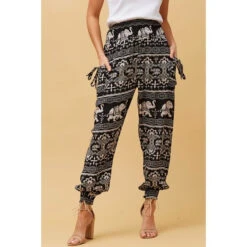 ANIMAL PRINT BOHO HAREM PANTS -Femme Connection Sales cfbefb971569e0c2dab85f1aa7cdaf54
