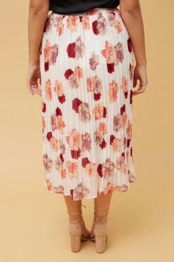 REESE FLORAL PLEATED MIDI SKIRT -Femme Connection Sales d004c30797d1170fec54b1e6e772fea4