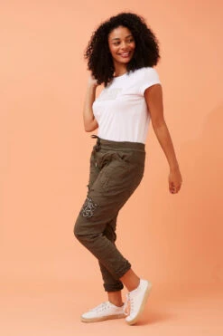 JANJA SEQUIN PATCHWORK PRINT JOGGERS -Femme Connection Sales d0f9ac4b1f1ad361516d7ef5c0f95271