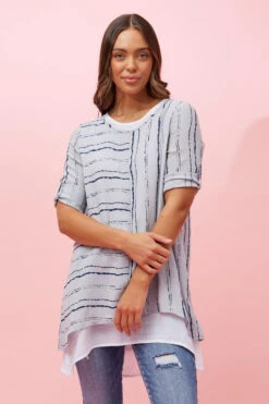 AISHA DOUBLE LAYERED PRINTED TOP -Femme Connection Sales d154615fd8f065ccf5bfc73d297be795