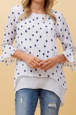 RUMI DOUBLE LAYER DOTTED TUNIC TOP -Femme Connection Sales d176a55187a63a5a8113273eedce3ace