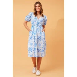 GALEN FLORAL BELTED MIDI DRESS -Femme Connection Sales d287a9f53fa7ae15718279f96ac949f8