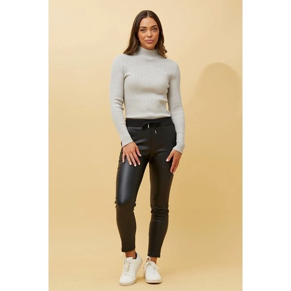 PIERRE WET LOOK JOGGER PANTS 10 PIERRE WET LOOK JOGGER PANTS - Image 8