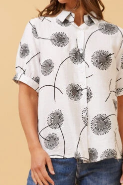 YELINA DANDELION PRINT SHIRT -Femme Connection Sales d35fd6bfb9cf59962ebd88453de39fdf