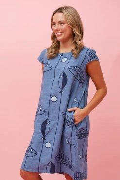 RIMINI TRIBAL PRINT LINEN DRESS -Femme Connection Sales d44f965f0458d9ccb943d6ece2245a00