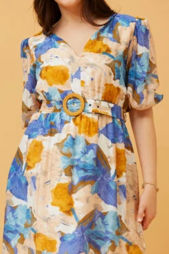 KATINA FLORAL BELTED MIDI DRESS -Femme Connection Sales d4631df20389f32278e27db9a38874d7