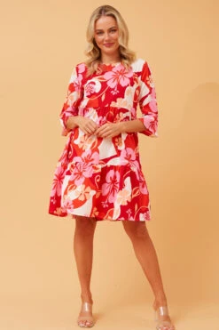 NIKO FLORAL SHORT DRESS -Femme Connection Sales d46fb09b6e239889766d7651a5d99305
