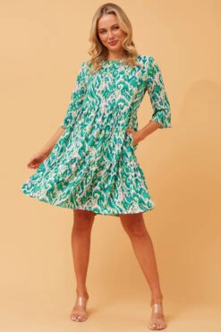 NIKO ABSTRACT PRINT SHORT DRESS