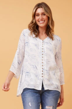 LEAF PRINT BUTTON FRONT TOP