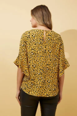FOREVER NEW LEOPARD FLUTE SLEEVE BLOUSE -Femme Connection Sales d5d251f725929a161a8d7dca42c3d621