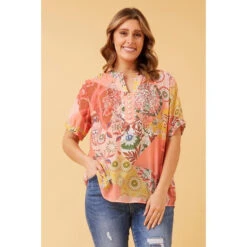 ARCHANA ABSTRACT BOHO TOP -Femme Connection Sales d612e50adea8712d64b1077089a155ff