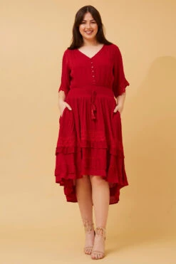 BRIANNA LACE TRIM MIDI DRESS -Femme Connection Sales d6e9949a1517546436758f51a01cce9e