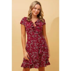 FRIDA FLORAL MOCK WRAP DRESS 29 FRIDA FLORAL MOCK WRAP DRESS -Femme Connection Sales d819c94049216afa6764aa9151b733bd