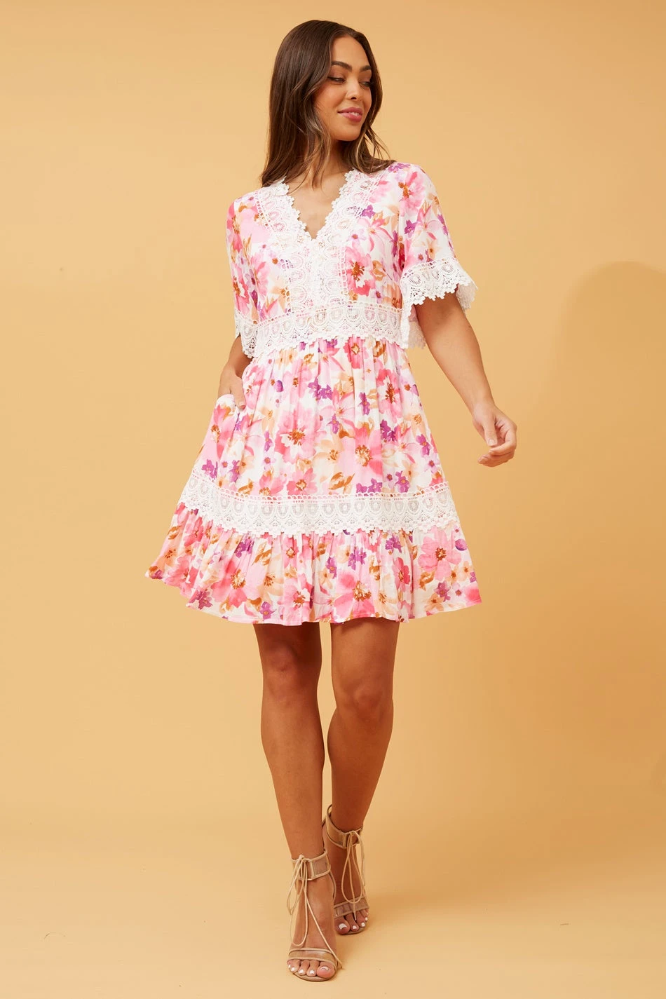 LAYLA LACE TRIM FLORAL DRESS 8 LAYLA LACE TRIM FLORAL DRESS - Image 6