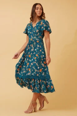 SOLANA FLORAL BOHO MIDI DRESS -Femme Connection Sales d8f769382fe7772a5536909928a35005