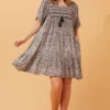 HONDA ANIMAL PRINT BOHO DRESS