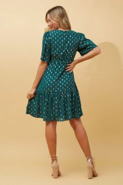 DIAMOND TEARDROP FOIL PRINT SHORT DRESS -Femme Connection Sales d9f02cdb1b0b3347038360202ca69408