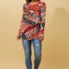 BOBBI ZIG ZAG PRINT DOUBLE LAYERED TOP -Femme Connection Sales dab1a806805ada7f37dc992b2e6ef93a
