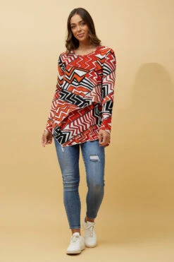 BOBBI ZIG ZAG PRINT DOUBLE LAYERED TOP -Femme Connection Sales dab1a806805ada7f37dc992b2e6ef93a 7fd6e228 f42f 4178 b50e f1878e7f601b