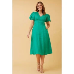 ALINA LINEN MIDI DRESS -Femme Connection Sales db51e8e5d8cdac7f6c6a7a8ec57035d2