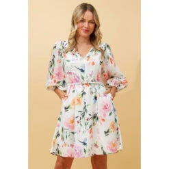 MADDIE FLORAL SHORT DRESS -Femme Connection Sales db691d84af30749c441e5ab78f2adf17