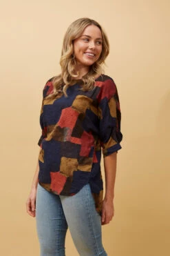 TARA ABSTRACT PRINT HI LOW HEM TOP 24 TARA ABSTRACT PRINT HI LOW HEM TOP -Femme Connection Sales dbffb7058462d2deb2e5a61bb77f32e2