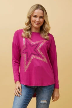 EVA LONG SLEEVE STAR PRINT TOP 23 EVA LONG SLEEVE STAR PRINT TOP -Femme Connection Sales dca2fc8b95cbe4a8fe8528ef4fdb8547