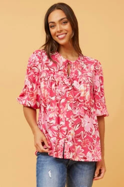 SELENA FLORAL PUFF SLEEVE SHIRT 12 SELENA FLORAL PUFF SLEEVE SHIRT -Femme Connection Sales dcf9707162e187a97755f204a9881b47