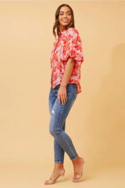 WILKIE PUFF SLEEVE FLORAL SHIRT -Femme Connection Sales dd63532c22716ddcae18de3ad2f213f8