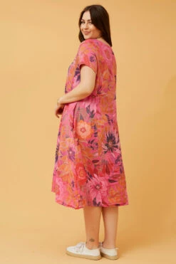 VITALIA FLORAL LINEN MIDI DRESS -Femme Connection Sales ddd7bb009e2ac8bdf29b3d14cad8ebfc d2f097b8 fae5 461e 94b0 11be7b5ba6d7