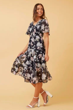 MARSHA FLORAL SHIRRED MIDI DRESS 13 MARSHA FLORAL SHIRRED MIDI DRESS -Femme Connection Sales df09e0713dba451f77b266e11637c2c2
