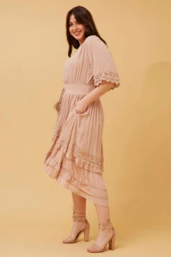 BRIANNA LACE TRIM MIDI DRESS -Femme Connection Sales dfdc369d19fb84e810bcee8b7cb54ac5