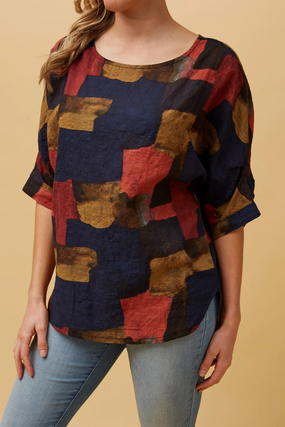 TARA ABSTRACT PRINT HI LOW HEM TOP 11 TARA ABSTRACT PRINT HI LOW HEM TOP - Image 9