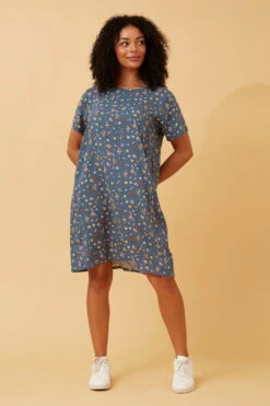 VINE DITSY FLORAL SHIFT DRESS -Femme Connection Sales e05e61d6ac07780cab500785ddadeecc