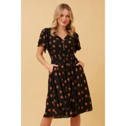 SANDY POLKA DOT SHORT DRESS -Femme Connection Sales e07105d821124ed46024fea9b8763a34