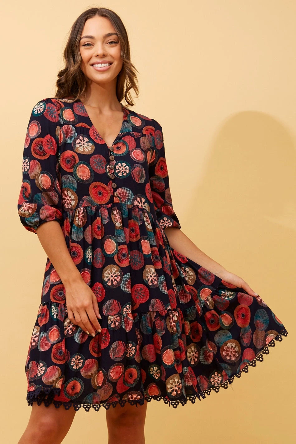 ARRAN ABSTRACT BOHO BABYDOLL DRESS 5 ARRAN ABSTRACT BOHO BABYDOLL DRESS - Image 3