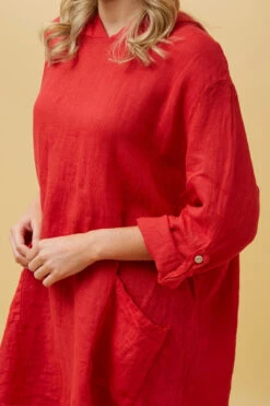 SILVAVA HOODED LINEN TUNIC TOP -Femme Connection Sales e0c904874e0d109038329fec95c7091e