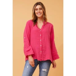 VELMIA LINEN SHIRT -Femme Connection Sales e13bb679942edc42bd17ec712eafe6f0
