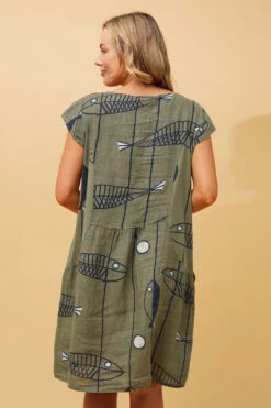 RIMINI TRIBAL PRINT LINEN DRESS -Femme Connection Sales e18be0ab2d89bfaf730bd262e5124df2