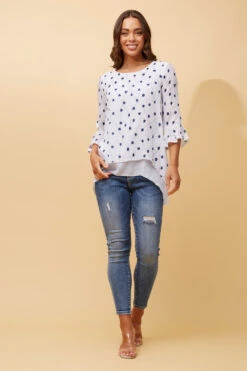 RUMI DOUBLE LAYER DOTTED TUNIC TOP -Femme Connection Sales e1b7c5076e43d86b8d24c59478ce9b87