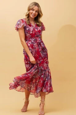 DAWN FLORAL TIERED MIDI DRESS -Femme Connection Sales e2affd74189d667afcf70cb63a8c4cef