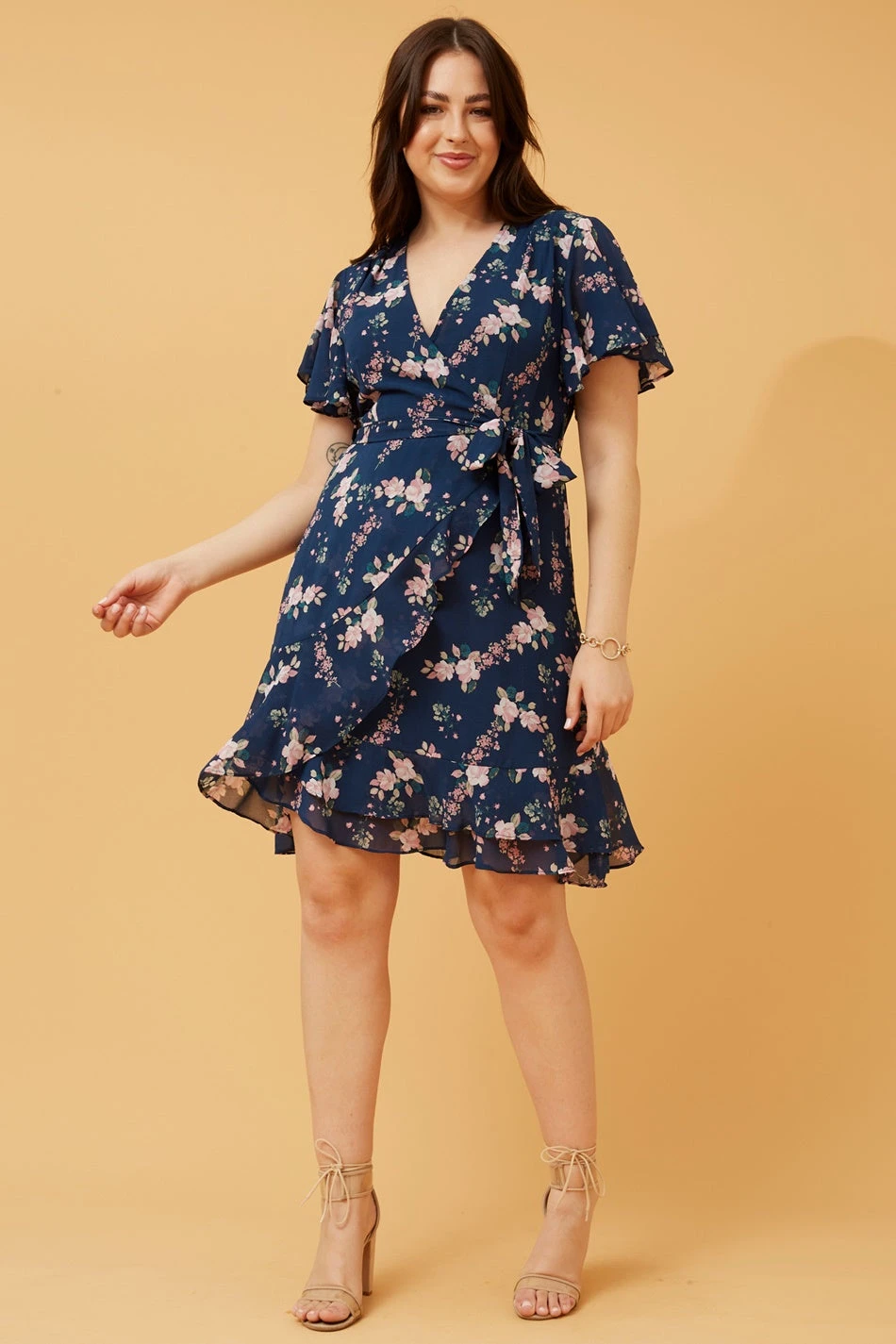 MILA FLORAL WRAP SHORT DRESS 3 MILA FLORAL WRAP SHORT DRESS