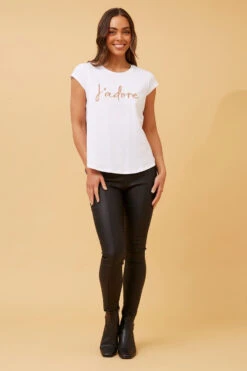 COCO JADORE GRAPHIC TEE -Femme Connection Sales e3966356bb0eea52fe380946e394cf9b
