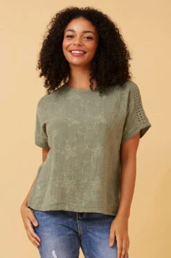 CONNIE EMBROIDERED FLORAL TOP -Femme Connection Sales e39a97166030871e7e78823720aa3172