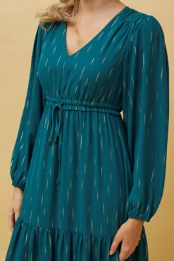 CRYSTELLE GOLD FOIL PRINT MAXI DRESS -Femme Connection Sales e3f994bb88e4a37bd7bd51af0874a154