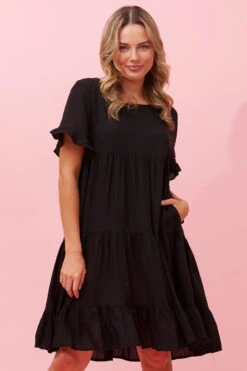 KELLY TIERED LINEN SHORT DRESS -Femme Connection Sales e4731e8e091dca8264ce2d8b85e34741
