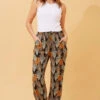 ZILA LEAF PRINT BOHO PANTS -Femme Connection Sales e48e26cfc99e4fdd27d39a892885b077