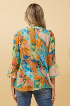 CHARLOTTE ABSTRACT PRINT BUTTON FRONT TOP -Femme Connection Sales e49fc1a67aba8ba6e55ba74af55a09d3