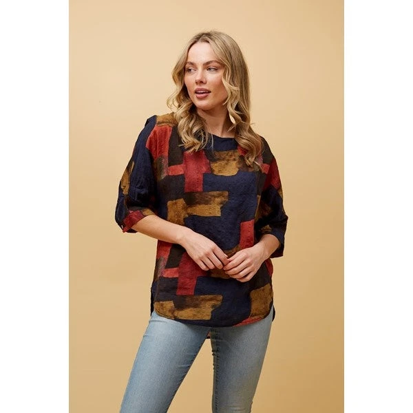 TARA ABSTRACT PRINT HI LOW HEM TOP 14 TARA ABSTRACT PRINT HI LOW HEM TOP - Image 12